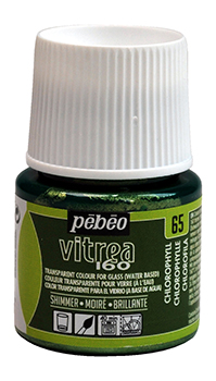 ЗНЯТІ З ВИР-ВА,Фарба прочн.по стеклу "Vitrea"(обжиг160*) 45мл "мерцание" ЗЕЛЕНИЙ