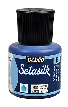 !БЕЗ ЗНИЖОК Фарба по світл.тканинам, розтікається "Setasilk" Pebeo 45мл ЦИГАНСЬКИЙ СИНІЙ