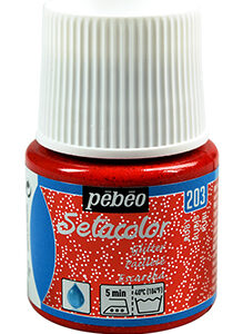 !БЕЗ ЗНИЖОК Фарба по світл. тканинах, не розтікається "Setacolor Glitter" Pebeo 45мл РУБІН