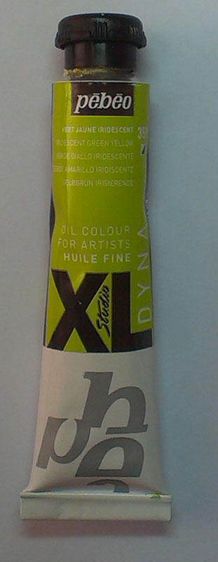 СНЯТО С ПРОДАЖИ, БЕЗ ЗНИЖОК Фарба масл.тонкотертая "XL" 20мл иридисц. ЗЕЛЕНО-ЖЕЛТЫЙ