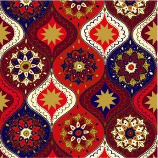 ЗНЯТІ З ВИР-ВА,Серветка33х33см (20шт) НОВЫЙ ГОД "Орнамент" ЧЕРВОНО-фіолетовий