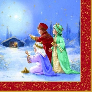 ЗНЯТІ З ВИР-ВА,17.2 Серветка33х33см (20шт) НОВЫЙ ГОД "Рождество"