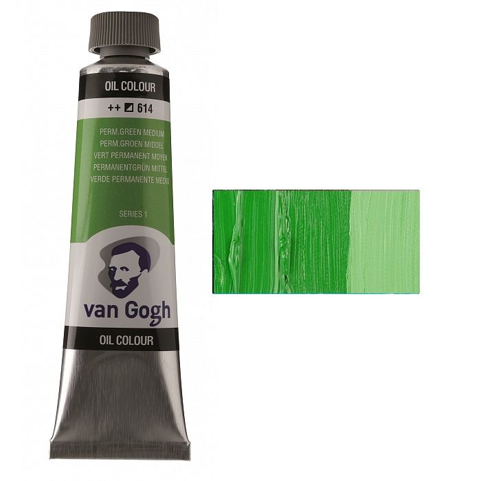 Фарба олійна Van Gogh 40мл|ЗЕЛЕНИЙ СЕРЕДНІЙ ПЕРМАНЕНТНИЙ (614)