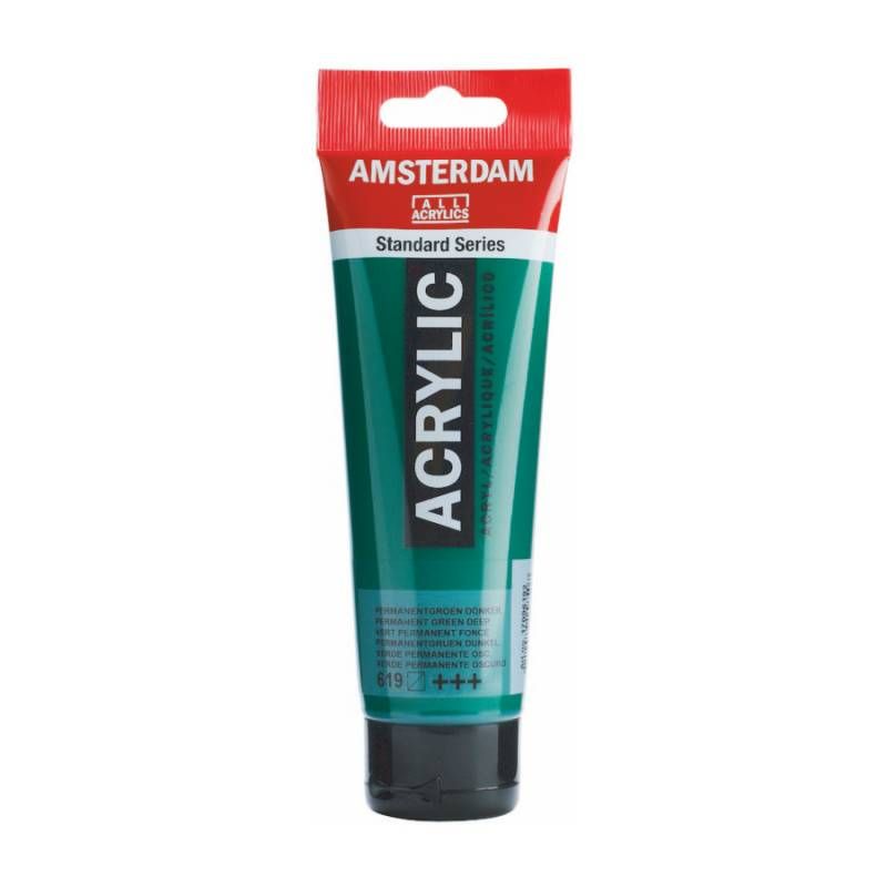 Фарба акрилова Amsterdam 120мл ПЕРМАНЕНТНЫЙ ЗЕЛЕНИЙ ТЕМНИЙ (619)