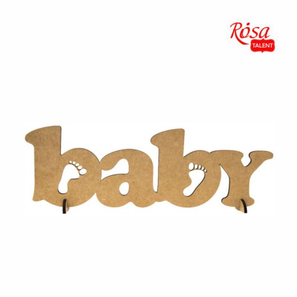 17 Фігура різьблена для декору BABY напис (МДФ) 37х12см