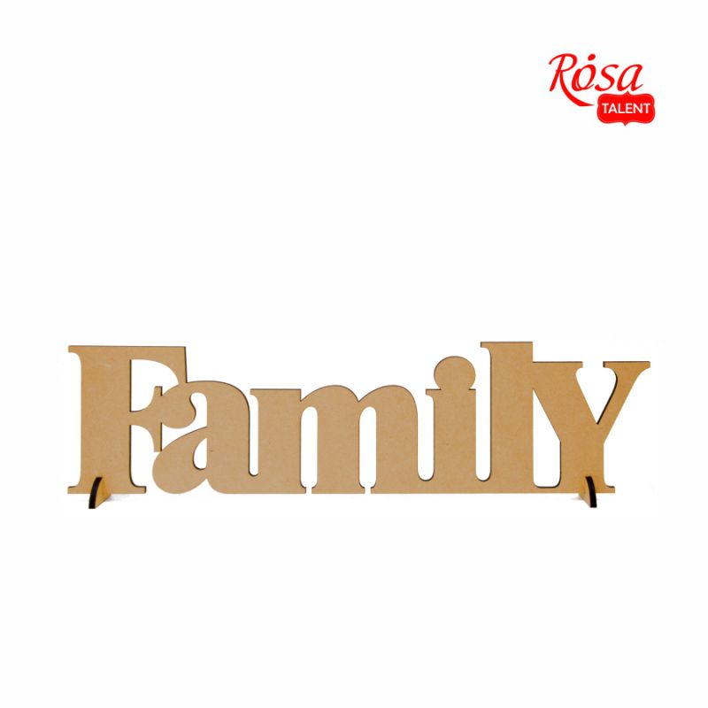 ЗНЯТІ З ВИР-ВА, 17 Фігура різьблена для декору FAMILY напис (МДФ) 45х12см