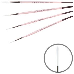 Пензель з білої синтетики ЛАЙНЕР/ручка кортк.Flamingo Kolos /1023RL №0