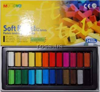Набір сухих кольоров.пастелів м'як.Mungyo 1/2 MPS у картон.упак .24кол