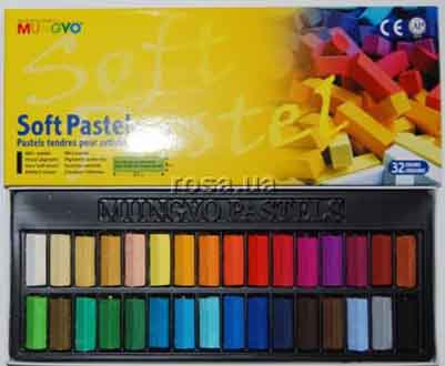 Набір сухих кольоров.пастелів м'як.Mungyo 1/2 MPS у картон.упак .32кол