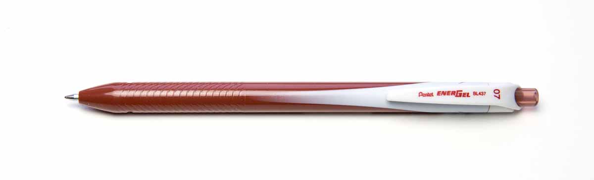 Ручка гелева Energel Pentel одноразов.(подходит для левшей) 0,7мм КОРИЧНЕВА