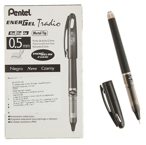 ЗНЯТІ З ВИР-ВА,Ручка гелева Pentel Tradio Energel 115W .0,5мм ЧОРНА