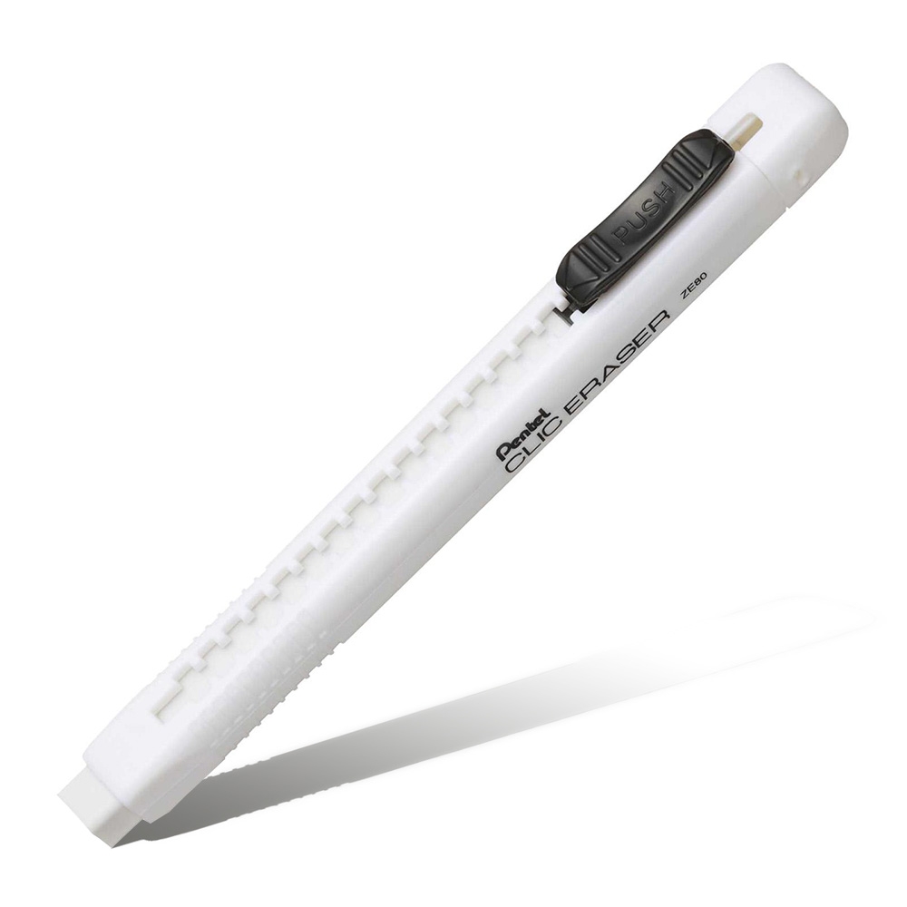 Гумка-олівець висувний прямокутний"Clic Eraser" Pentel корпус МАТОВА БІЛА