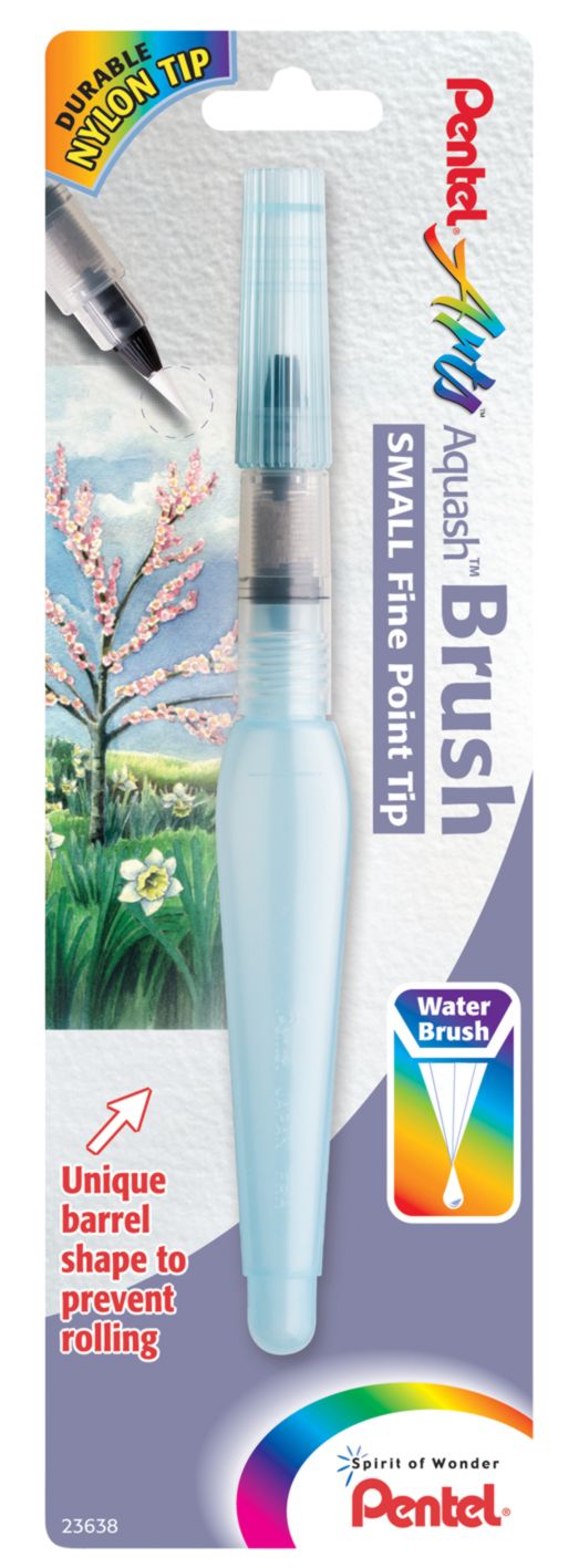 Кисть акварельная Pentel Aquash Brush с.резервуаром для воды ТОНКАЯ в блистере