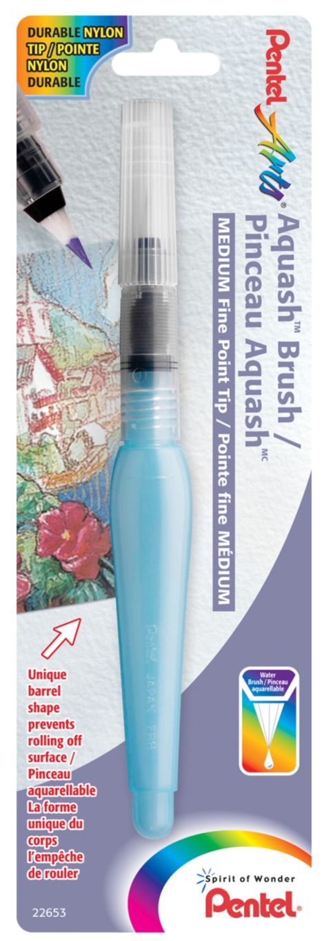Кисть акварельная Pentel Aquash Brush с.резервуаром для воды СРЕДНЯЯ в блистере
