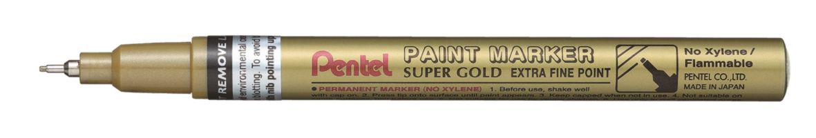 Маркер перм.покривн.кругл.наконечн.метал.корпус Paint Pentel 0,6мм ЗОЛОТО
