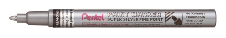 Маркер перм.покривн.кругл.наконечн.метал.корпус Paint Pentel 2,9мм СРІБЛО