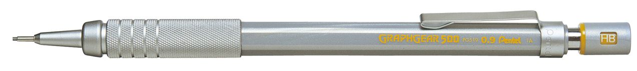 Олівець механіч..профес.Pentel Graphgear 500 корпус срібний 0,9мм
