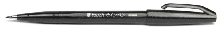 Маркер з пензличним.наконечн.Brush Sign Pen.Pentel ЧОРНИЙ