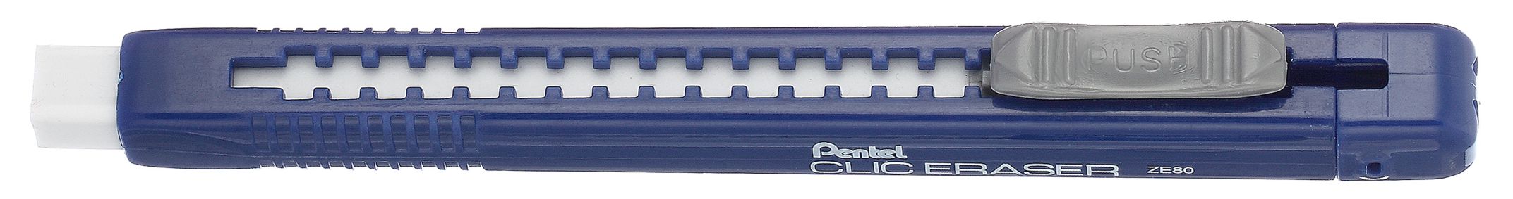 ЗНЯТІ З ВИР-ВА,Ластик-Олівець вывижной прямоугольный Clic Eraser Pentel корпус СИНІЙ