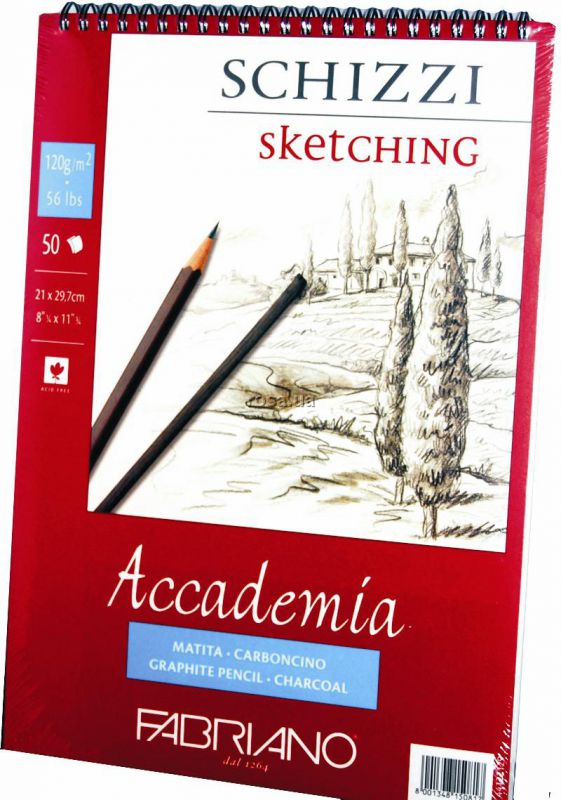 *Альбом(спіраль) д/граф. 120гр 100% цел."Accademia" "Fabriano" 50арк. 21х29.7см