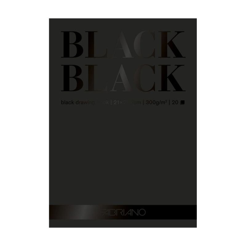 Альбом-склейка д/граф.300гр 100% цел. "BlackBlack"Fabriano 20арк.20х20 ЧОРНИЙ