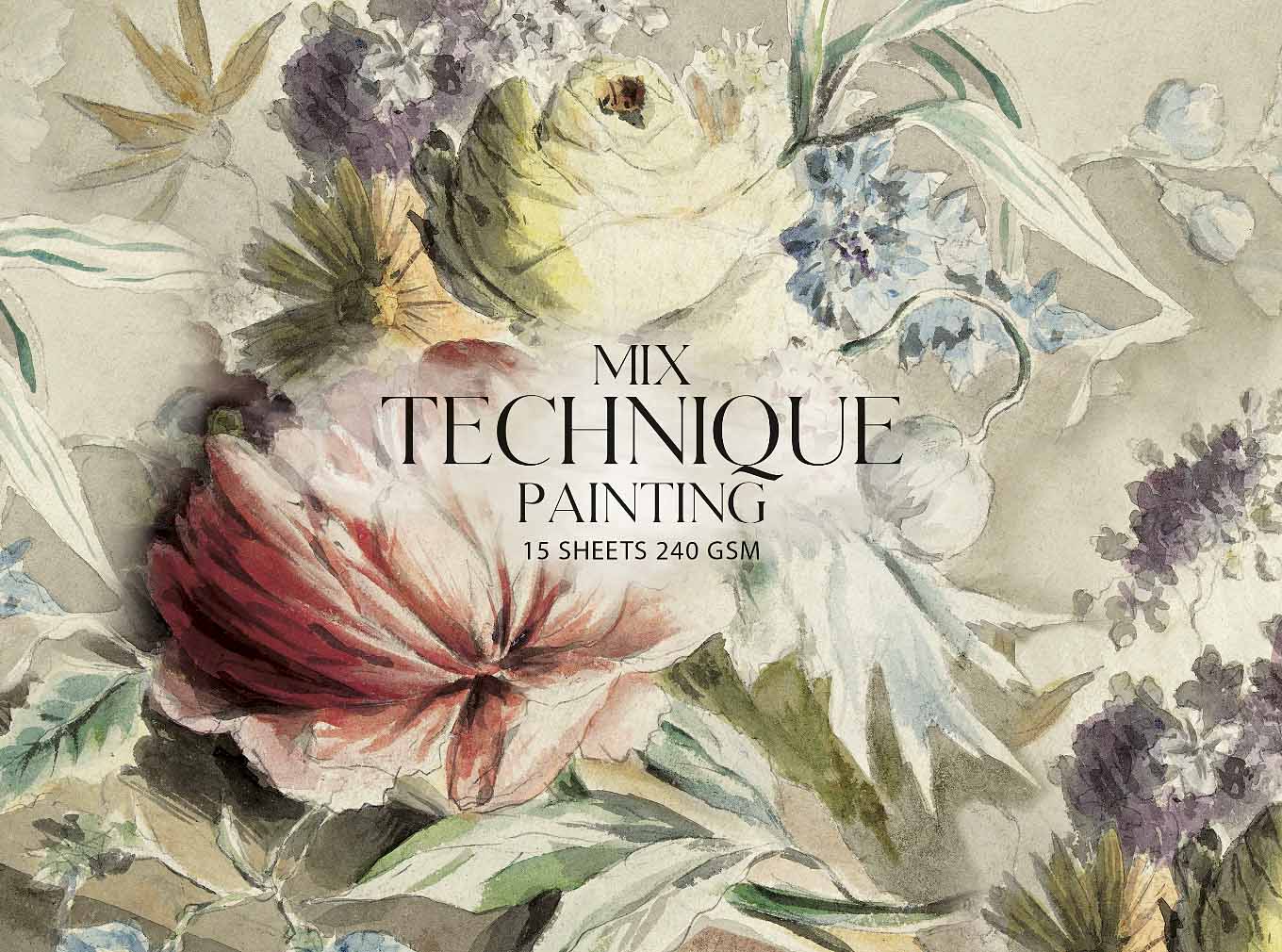 Альбом-склейка універсальний 240г обл.Цветы "Mix Technique" Muse 15арк.А5