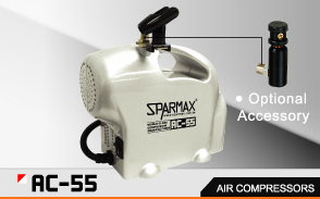 Компрессор SPARMAX AC-55 (0-5,5bar/18л/мин, сопло до 0.35) выход M1/8"(папа)