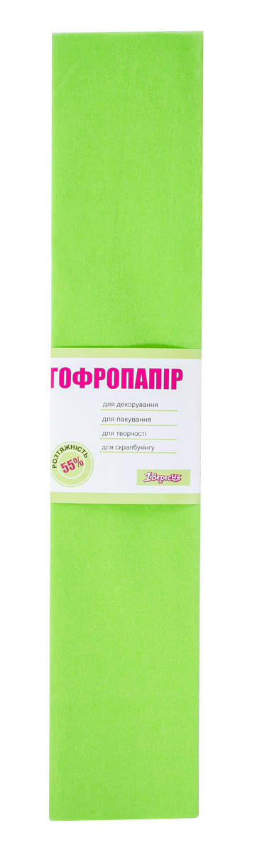 Папір крепований виробний растяж.55% 200x50см САЛАТОВЫЙ