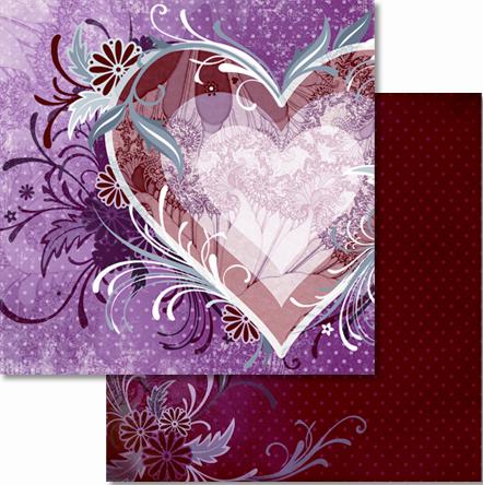 Бумага для Scrapbooking "Премиум" 190г 30,5х30,5см с глиттером мотив 25
