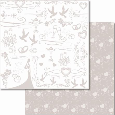 !RR Папір для Scrapbooking "Премиум" 190г 30,5х30,5см с глиттером мотив 32
