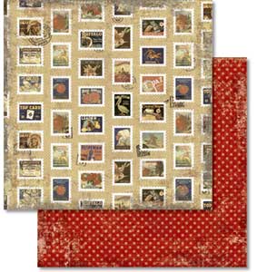 !Папір для Scrapbooking "Ностальгия" 190г 30,5х30,5см мотив 43