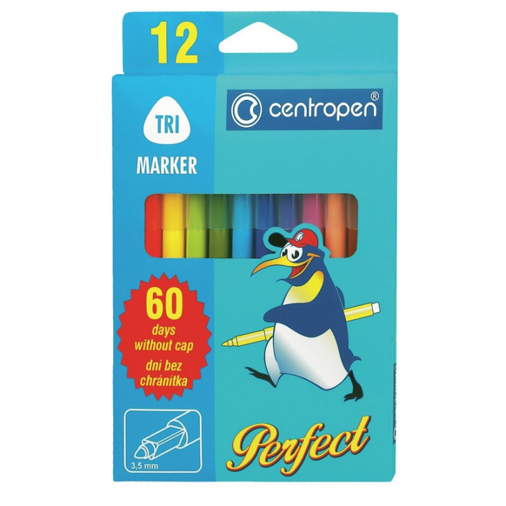 Набір фломастеров "Just Perfect"CENTROPEN 12шт. в картон.кор./ 2510/12