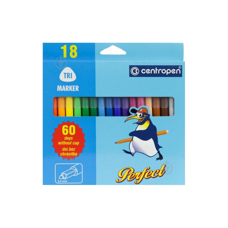 Набір фломастерів "Just Perfect"CENTROPEN 18шт. в картон.кор./ 2510/18