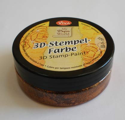 !Фарба штемпельная 3d водостійка металлик 50мл МІДЬ