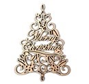 !18 НОВИЙ РІК Фігура різьблена для декору ЯЛИНКА АЖУРНА 3 "MERRY CHRISTMAS" підвіска (фанера 4мм) 8,