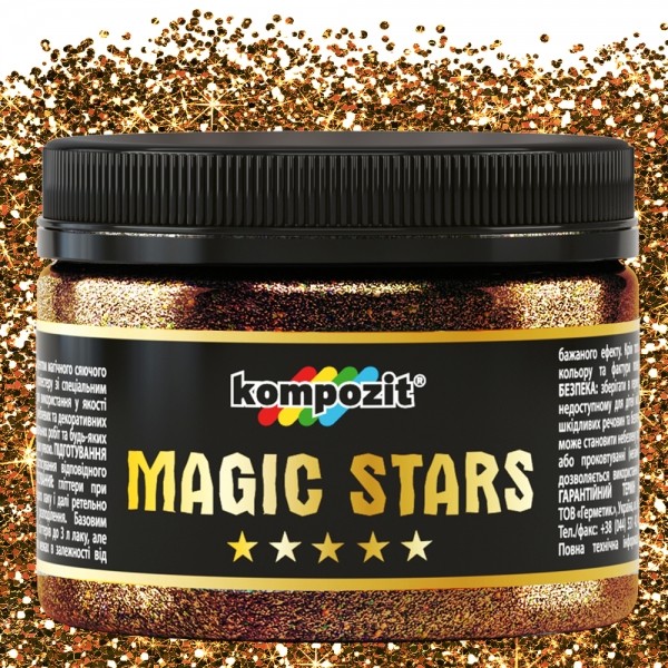 Глиттер сухой MAGIC STARS "Kompozit" 60гр БРОНЗА