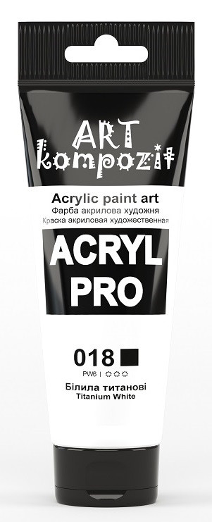 *Фарба акрил. ART Kompozit 75мл БІЛИЛА ТИТАНОВІ 018