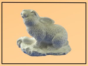 КРОЛИК З МОРКВОЮ фігурка для декору (гіпс) 6х8х4см