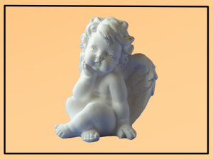 АНГЕЛ СИДИТЬ великий фігурка для декору (гіпс) 11х10х9см