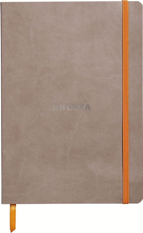 Альбом(палітура) д/граф.90гр у крапку із гум.закладк.обкл.м'яка тауп 80арк Rhodiarama А5 СЛОНОВА КІС