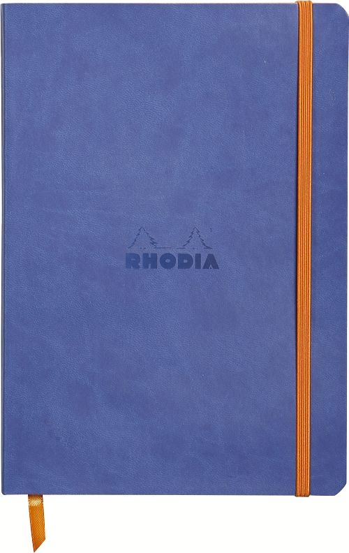 Альбом(палітура) д/граф.90гр у лінійку із гум.закладк.обкл.м'яка сапфір 80арк Rhodiarama А5 СЛОНОВА