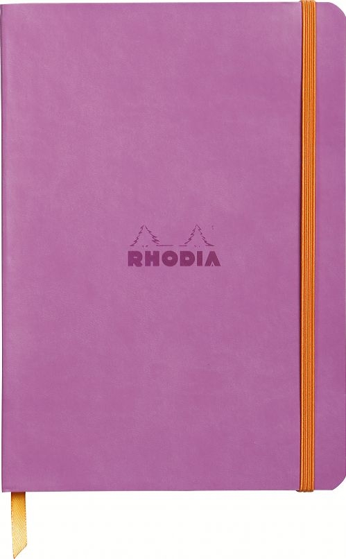 Альбом(палітура) д/граф.90гр у крапку із гум.закладк.обкл.м'яка бузкова 80арк Rhodiarama А5 СЛОНОВА