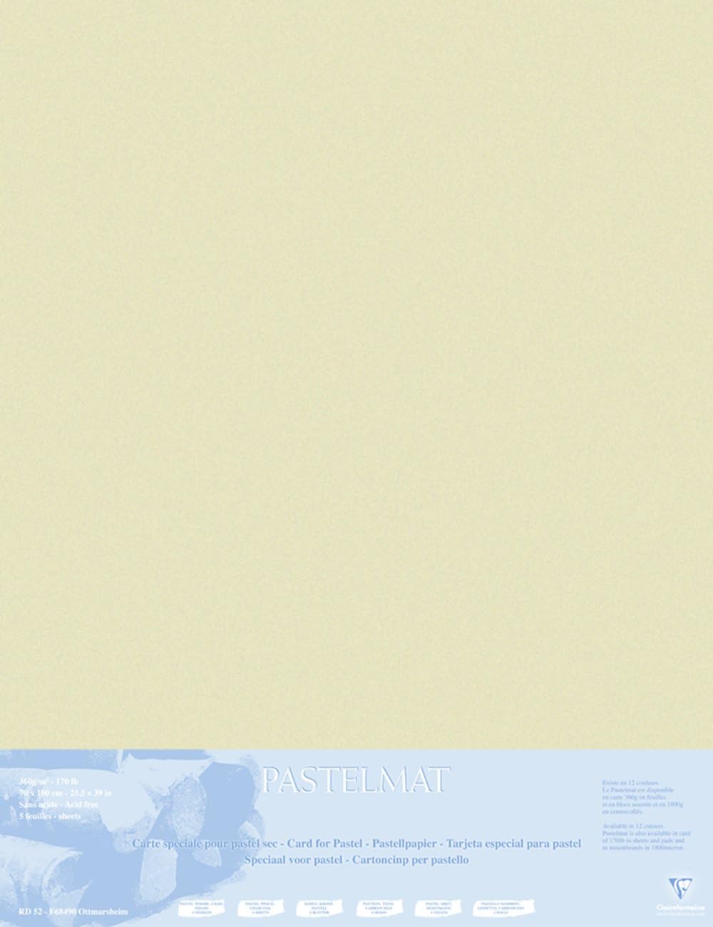 RR Папір д/пастелі 360гр др.зерно Pastelmat Clairefontaine 50х70см ПІСОЧНИЙ