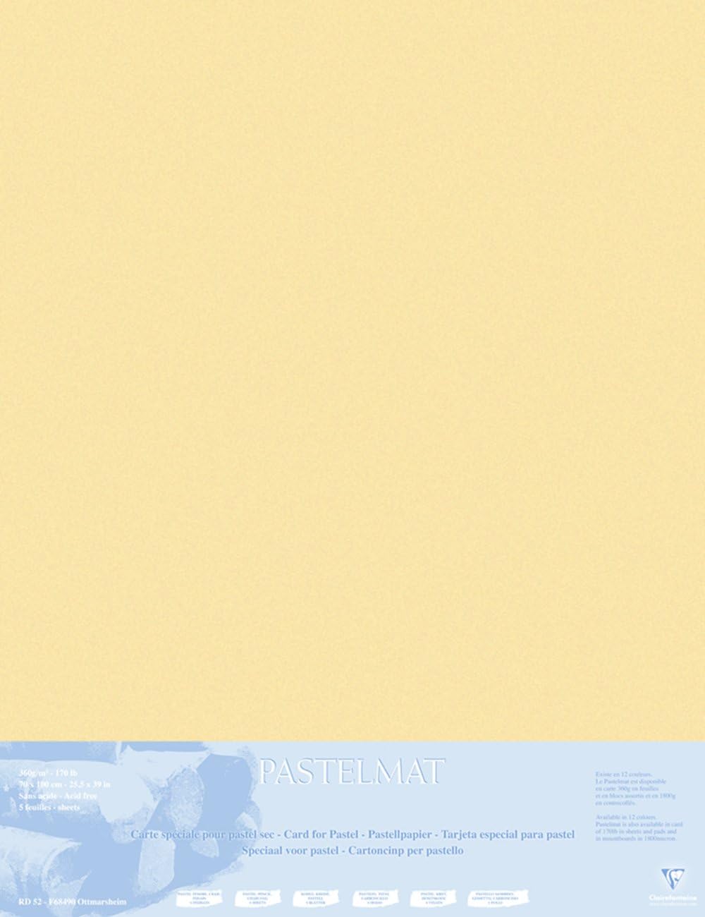 RR Папір д/пастелі 360гр др.зерно Pastelmat Clairefontaine 50х70см КУКУРУДЗЯНИЙ