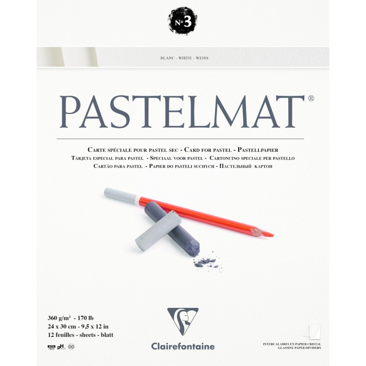 Альбом-склейка д/пастелі 360гр др.зерно обкл.м'яка Pastelmat Clairefontaine 12арк.24х30см А4