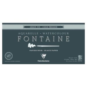 Склейка д/акв.300г др.зерно 100% бав.холодн.прес. Fontaine Clairefontaine 15арк.А3 ЧОРНИЙ