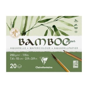 Альбом-склейка д/акв.250г др.зерно бамбук 100% Bamboo Clairefontaine 20арк.А6
