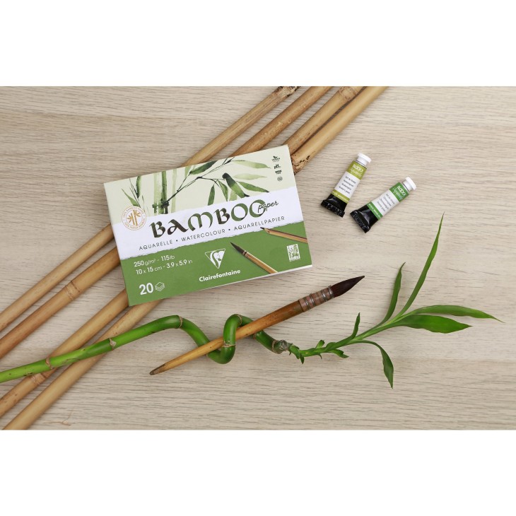Альбом-склейка д/акв.250г др.зерно бамбук 100% Bamboo Clairefontaine 20арк.А6