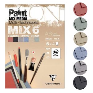 Альбом-склейка д/зміш.технік 250гр PaintON Clairefontaine 24арк 6кол А6