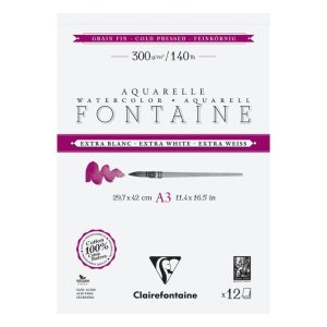 Альбом-склейка д/акв.300г др.зерно 100% бав Fontaine Clairefontaine 12арк.А3
